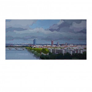 LA VILLE VUE DU MUSEE CONFLUENCE 60X30 vendu