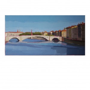 LA SAONE ET LE PONT BONAPARTE 80X40 vendu