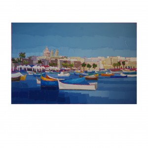 PORT DE MARSAXLOKK ILE DE MALTE 100×65 vendu