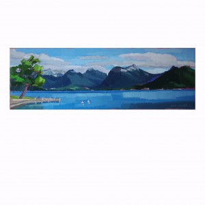 LES MONTAGNES DU PETIT LAC 90×30 vendu