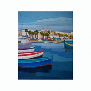 MALTE – LES BARQUES DE MARSAXLOKK 65×81 vendu