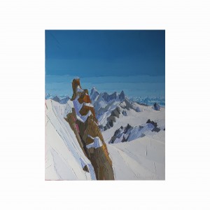 AU LOIN LES GRANDES JORASSES 65×81