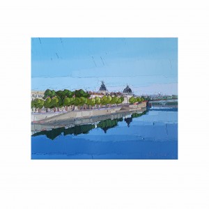 LE RHONE ET L’HOTEL DIEU 60×50 vendu