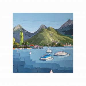 LUMIERE DU SOIR SUR LA BAIE 60×60 vendu