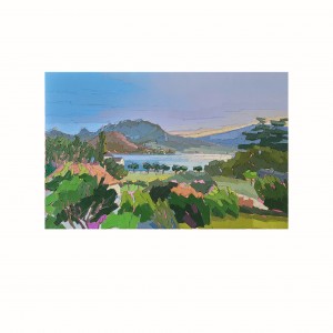 LUMIERE DU SOIR SUR LE LAC 92×60 vendu