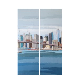 LE PONT DE BROOKLYN ET MANHATTAN 2x30x90