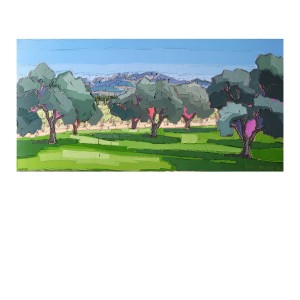 AU LOIN LES DENTELLES DE MONTMIRAIL 80×40