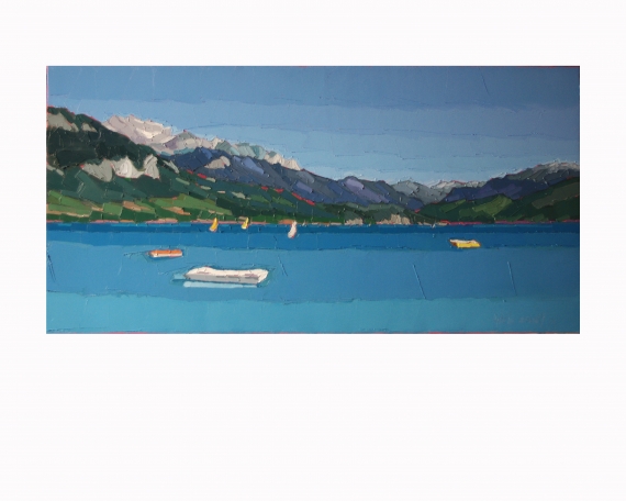 LAC D’ANNECY ET SES MONTAGNES 100×50 vendu